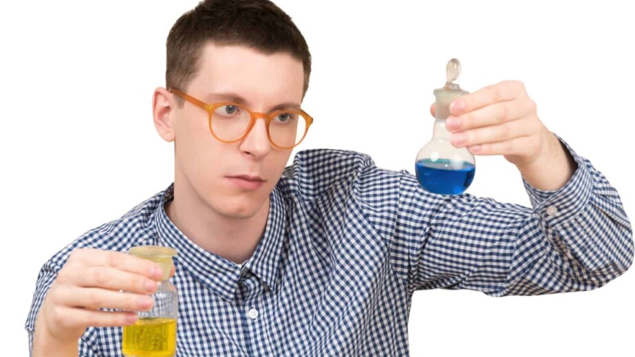 A Man Experimenting with Chemicals