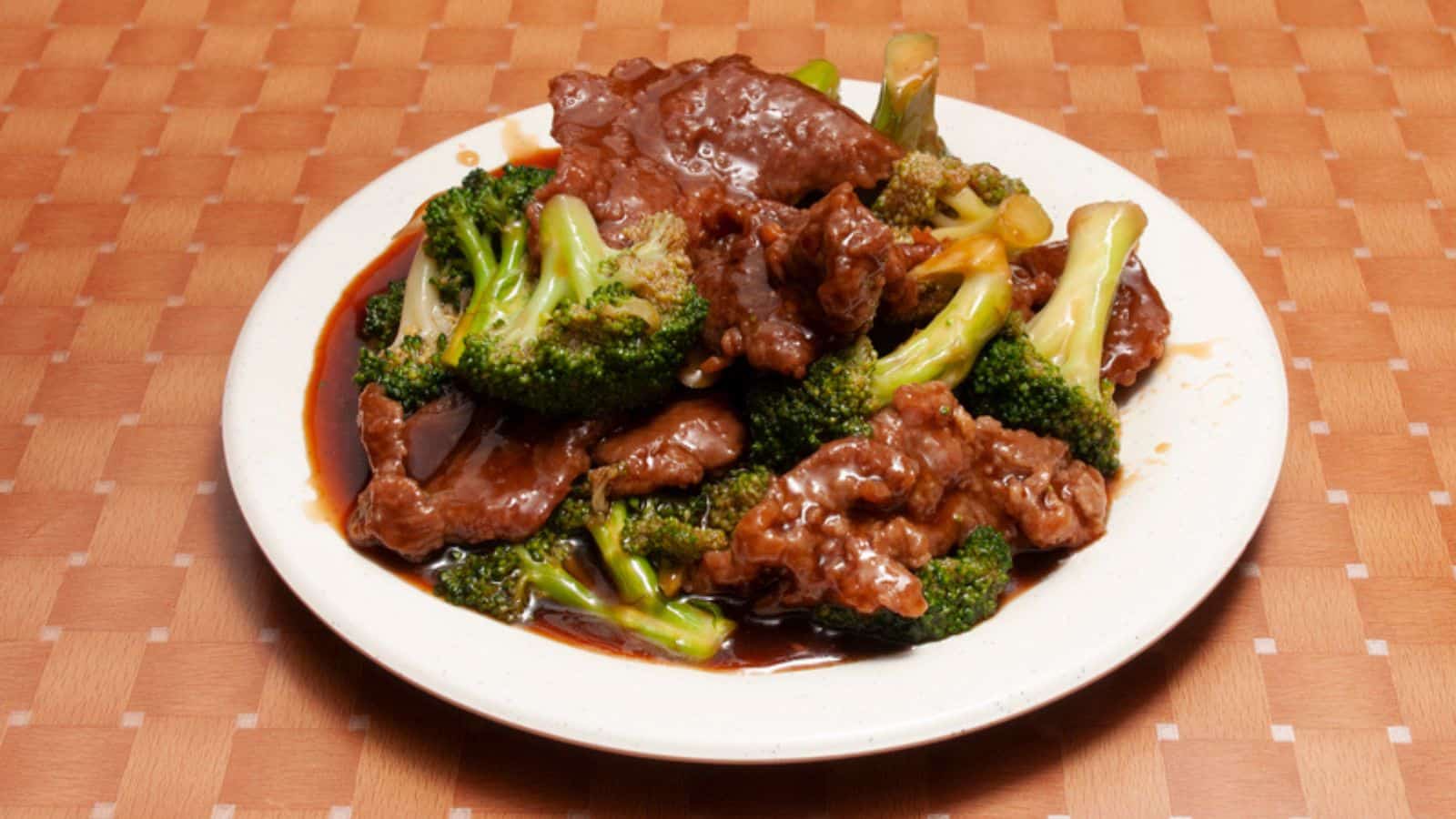 Authentic and traditional Chinese dish known as beef with broccoli