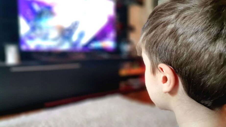 Boy watching TV