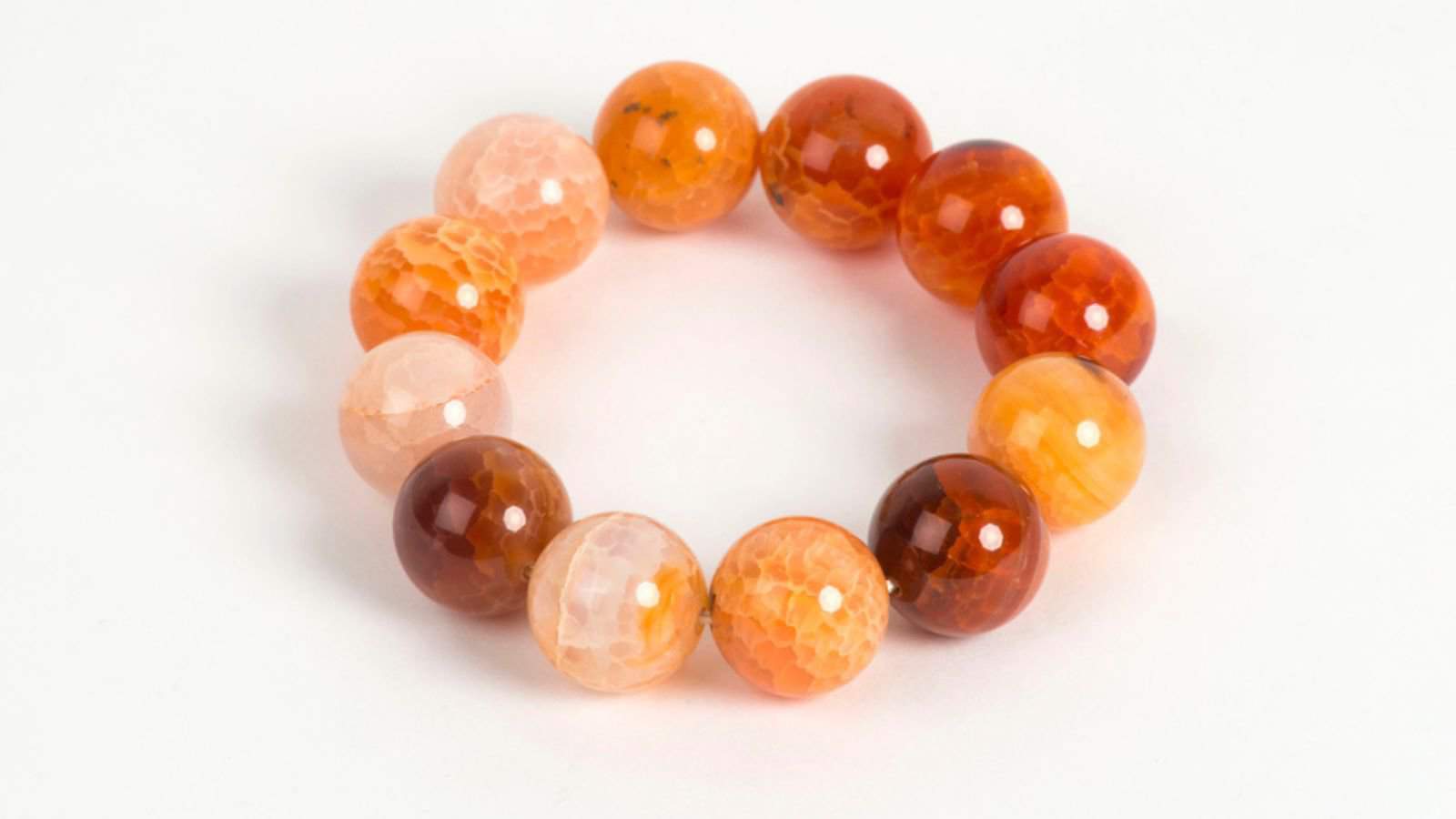 Bracelet made of natural stones on a white background