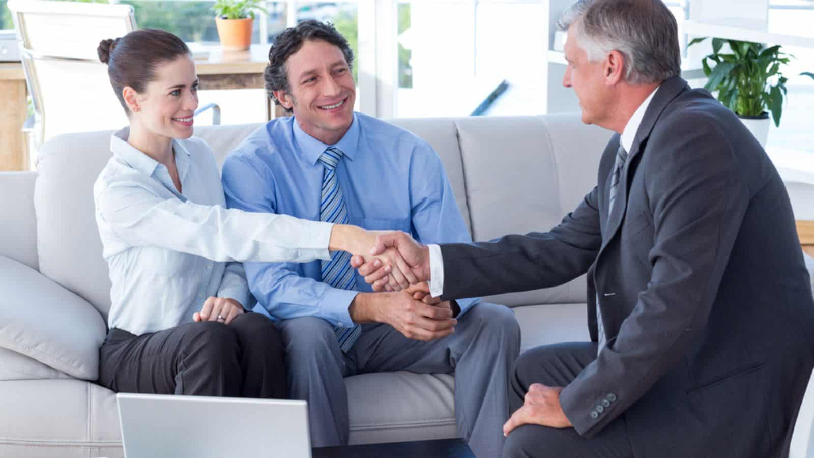 Couple in meeting with a financial consultant