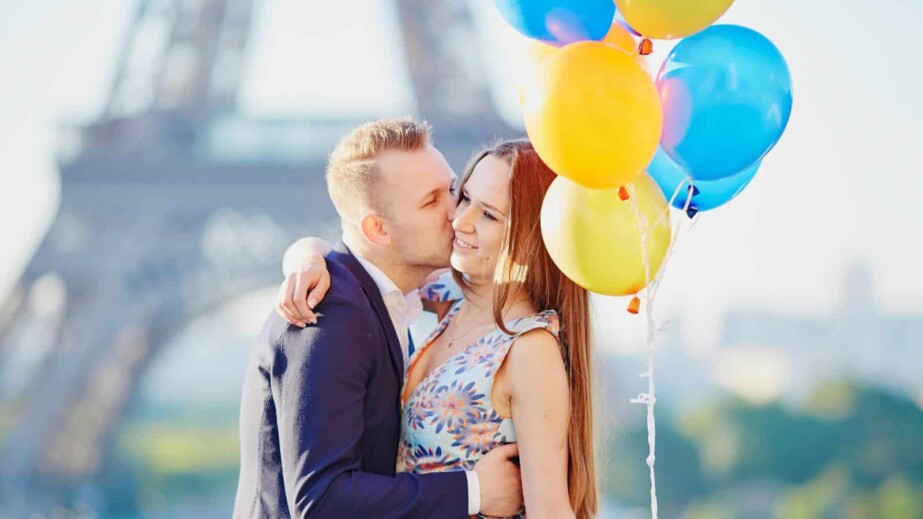 Couple with Colorful Balloons