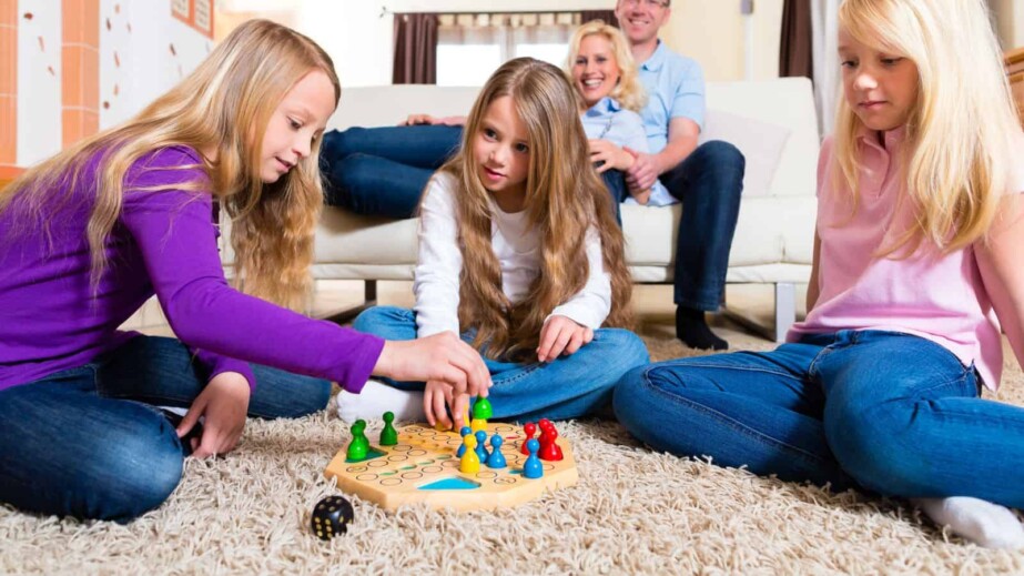 Family Playing Board Game