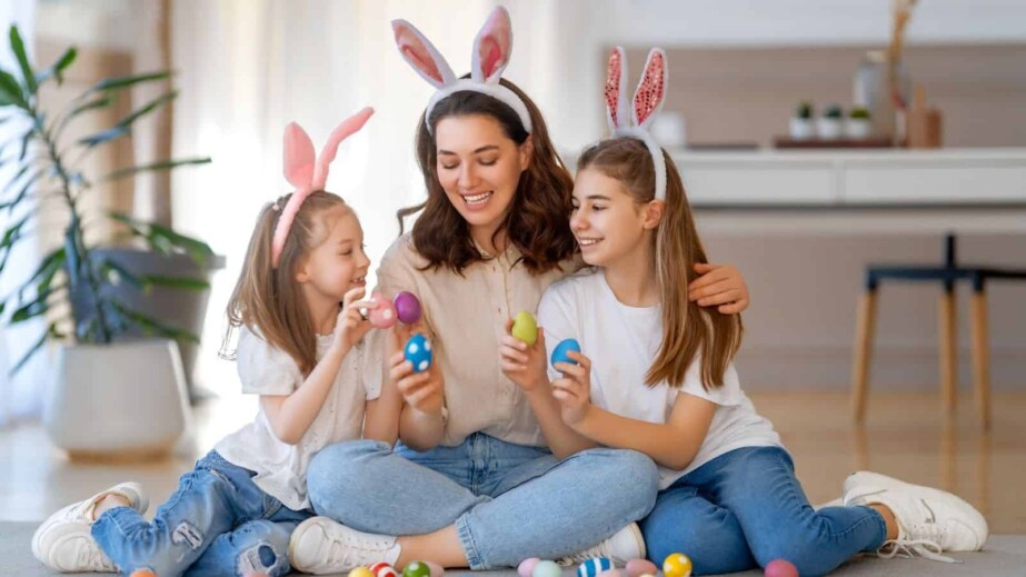 Family celebrating Easter 