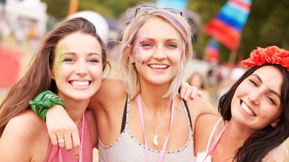 Girl friends at a music festival
