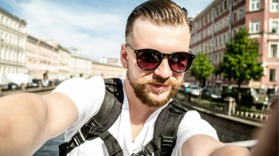 Guy with a Beard and Mustache in Sunglasses