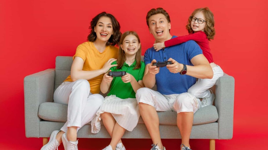 Happy Family Playing Video Games