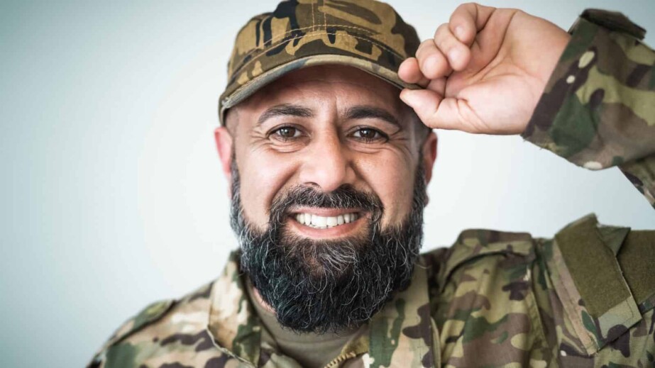 Happy military soldier portrait