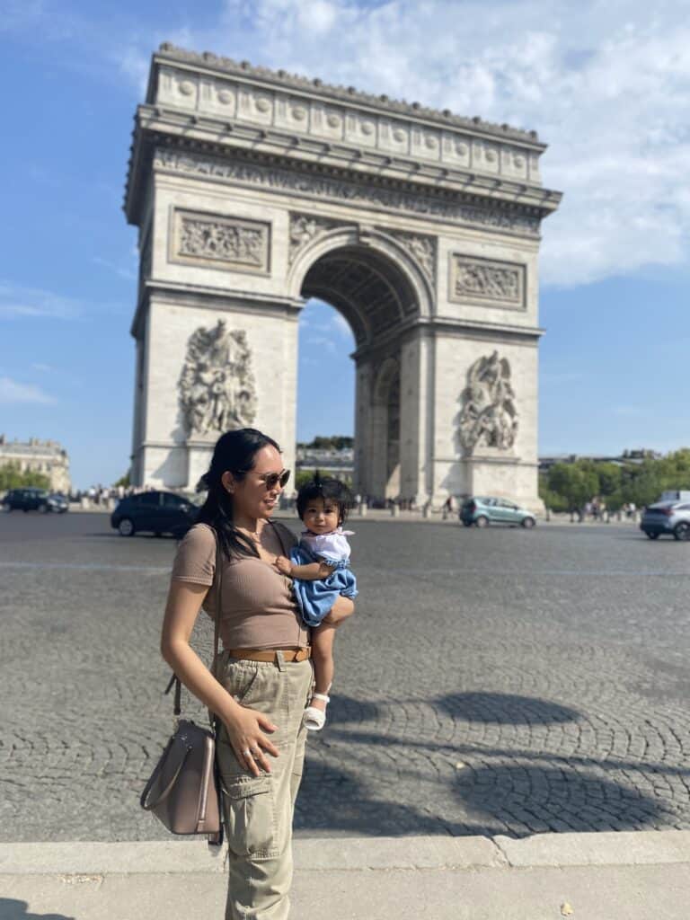 Mommy And Baby In Front of Arc de Triomphe