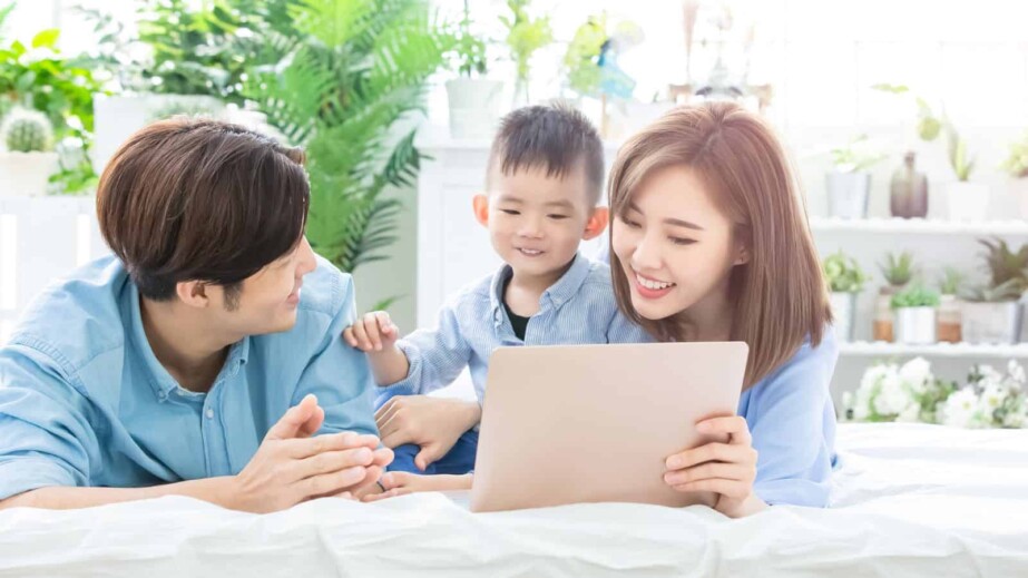 Parent Play Laptop with Child