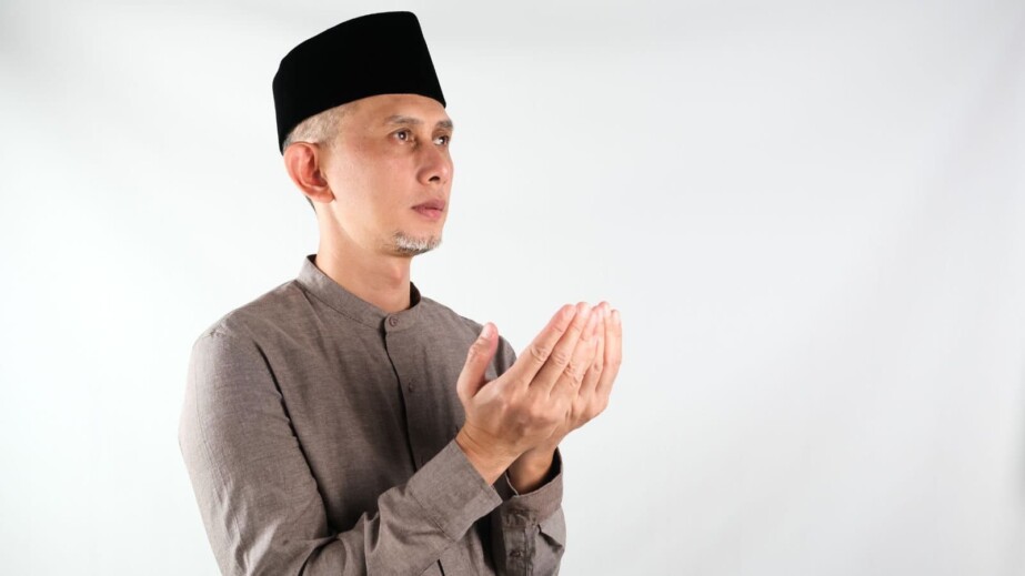 Portrait of Asian Moslem Man praying