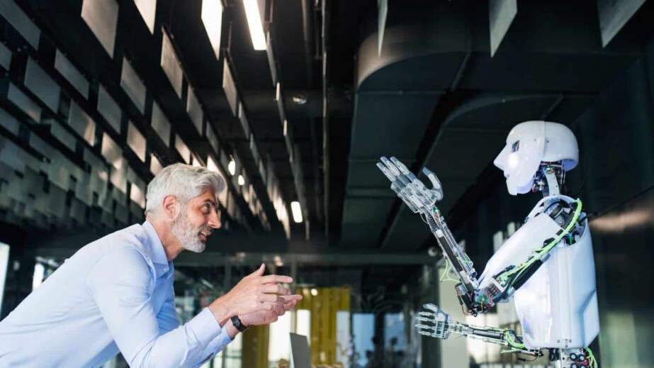 Scientist with Robot