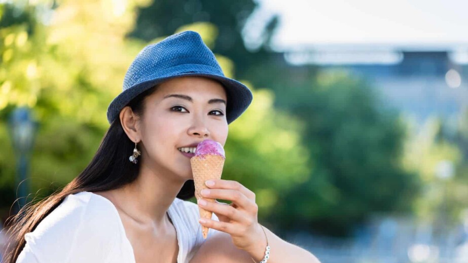 Woman eating Ice cream
