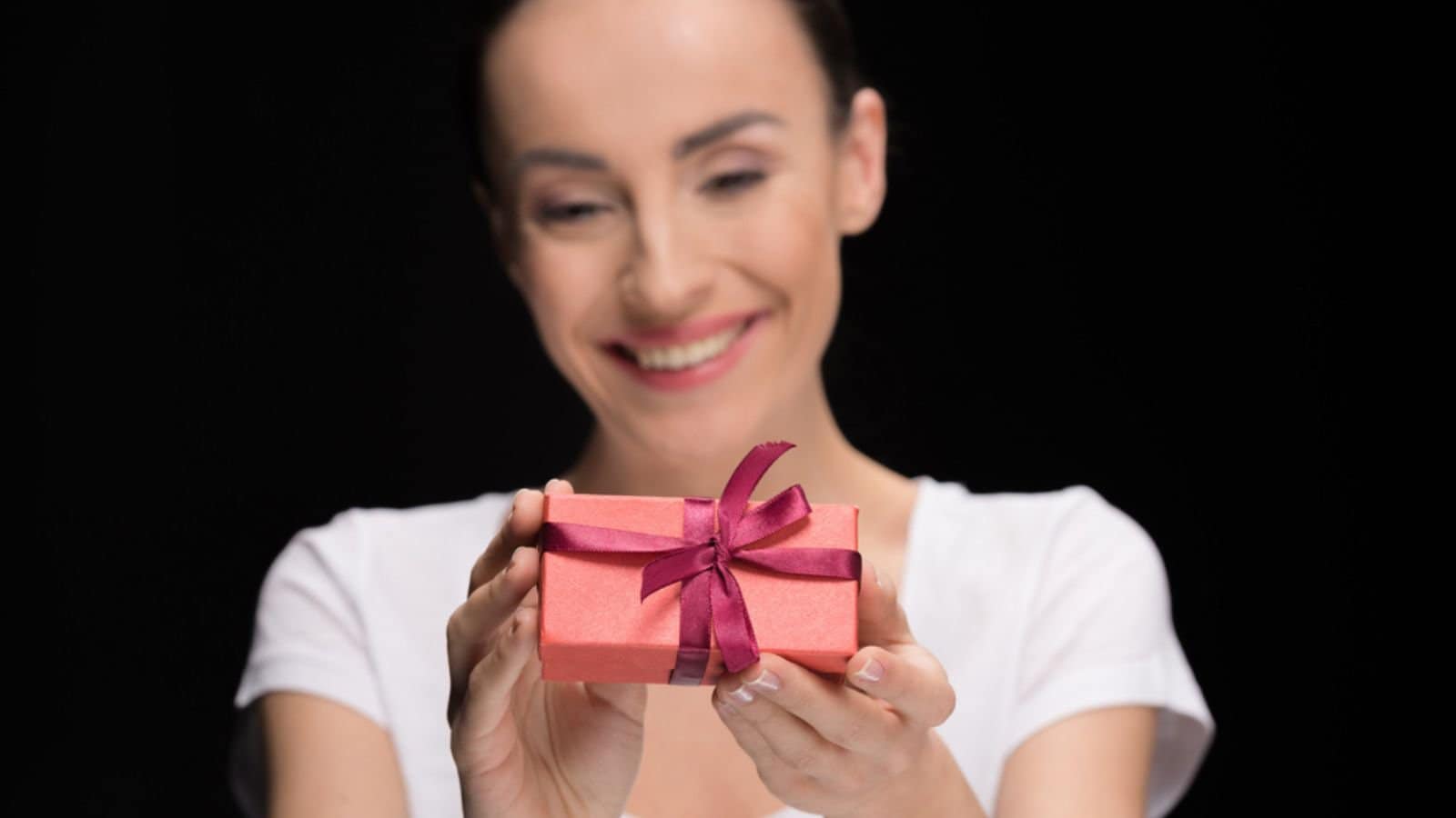 Woman holding gift