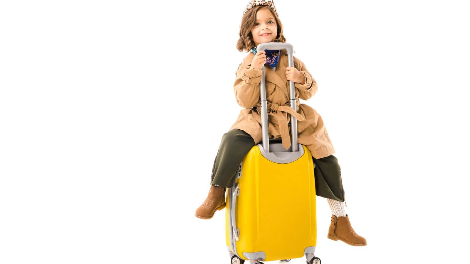 child travelling with suitcase