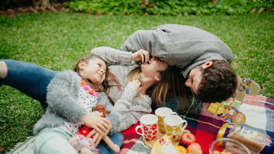 family having fun at a picnic