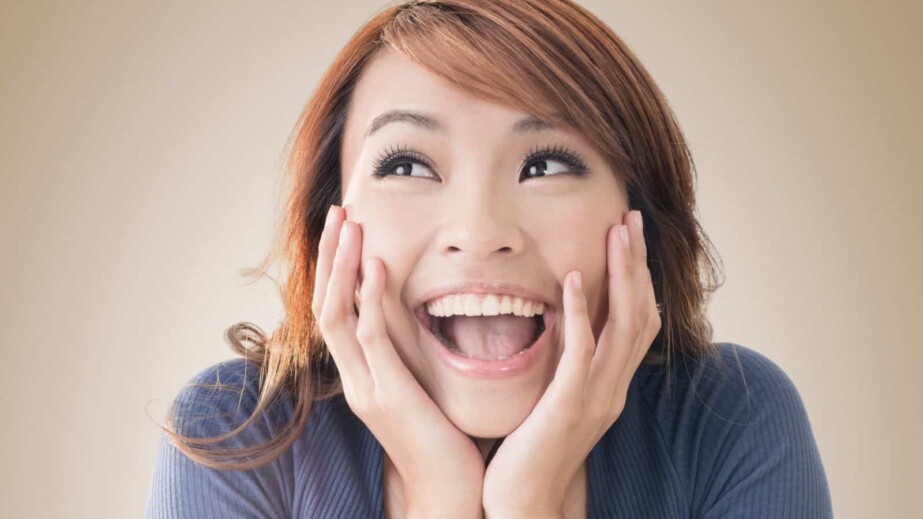 happy asian girl face