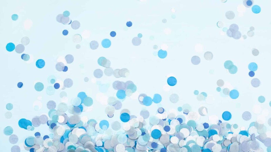 monochrome blue confetti